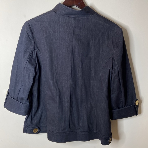 TANJAY Button Front 3/4 Sleeve Denim Jacket - Picture 4 of 13